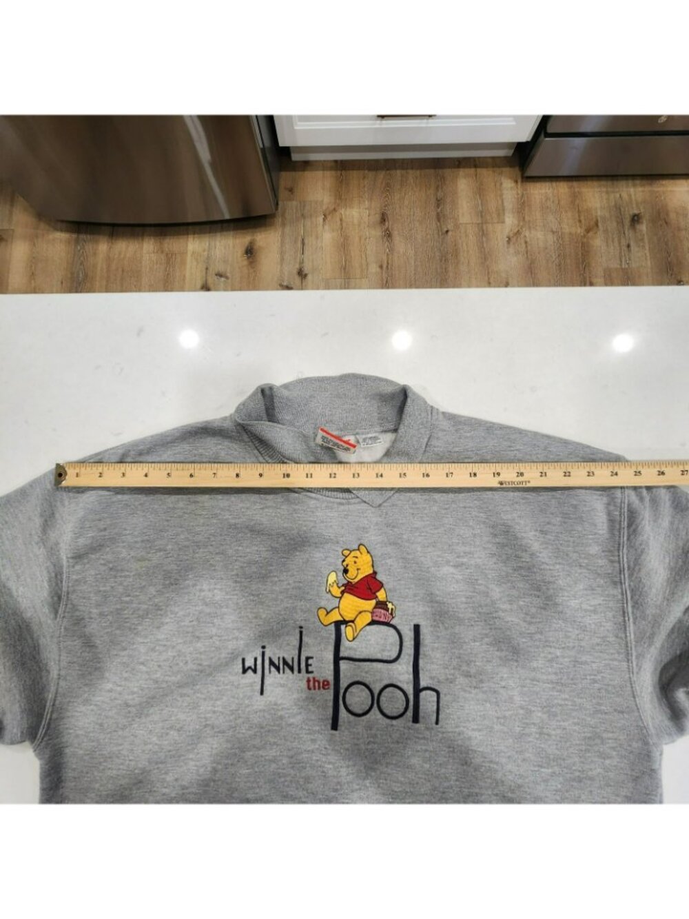Vintage Mickey Inc Sweatshirt Mens XL Gray Winne The Pooh 90s 80s Y2K Disney - Picture 7 of 16